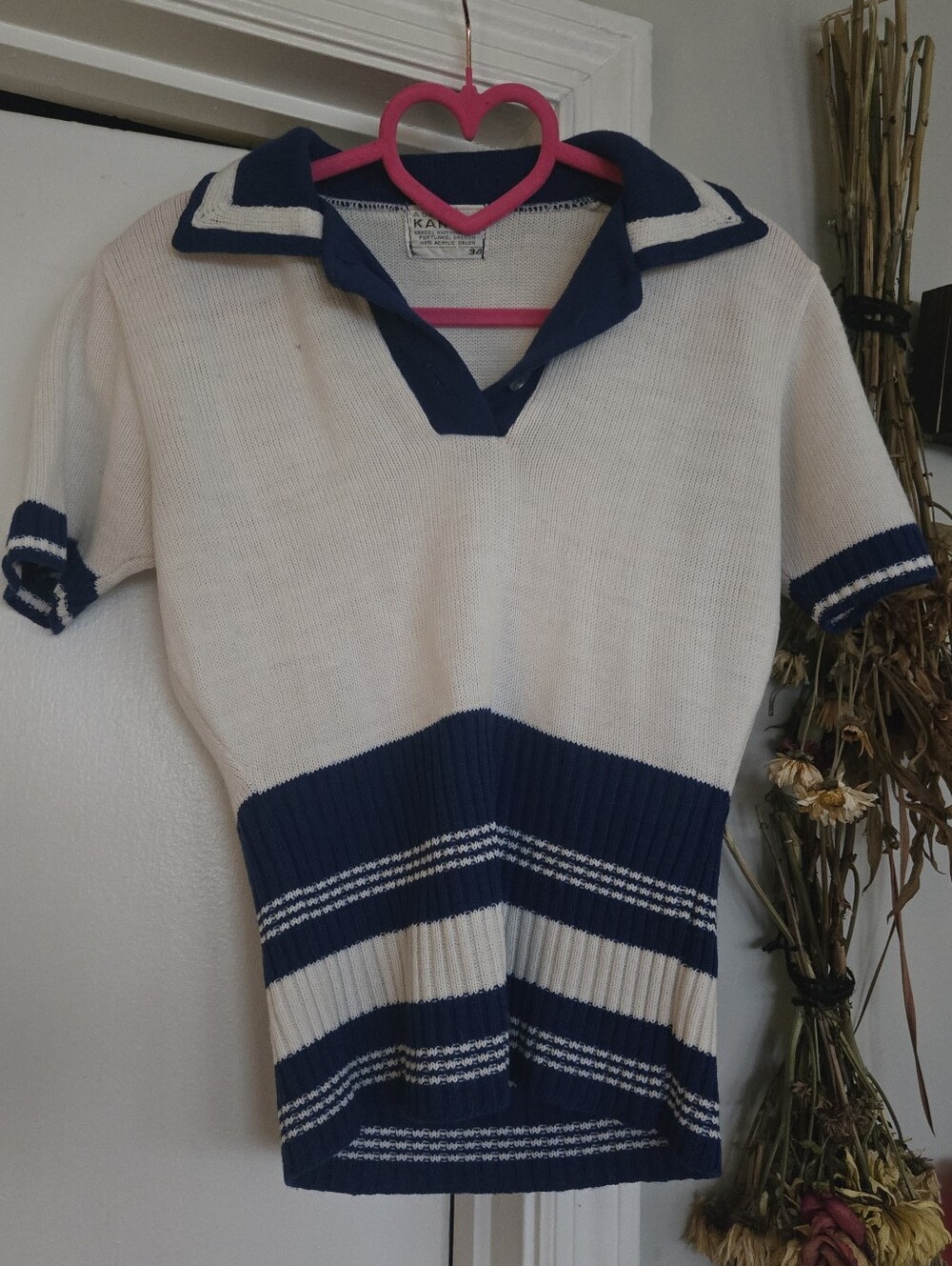 Vintage Preppy Schoolgirl Knit Collared Sweater